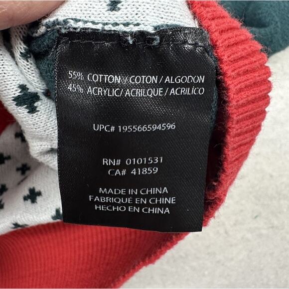 Ugly Christmas Sweater Mens Size Large Elf Movie Santa OMG I Know Him Green - Picture 5 of 6